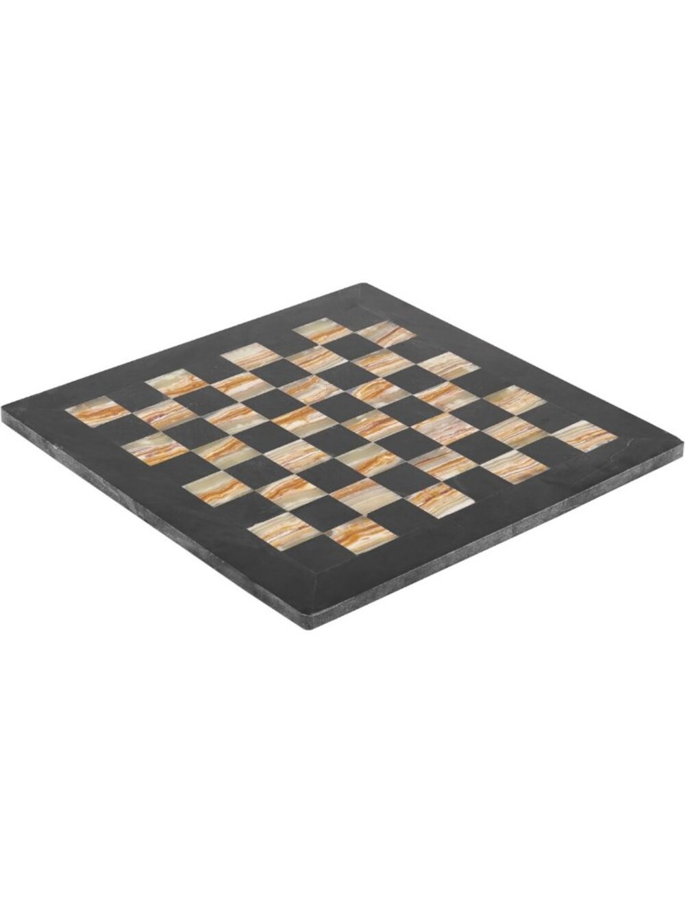 Marble Chess Board 15 Inch Handmade Black and Green Onyx